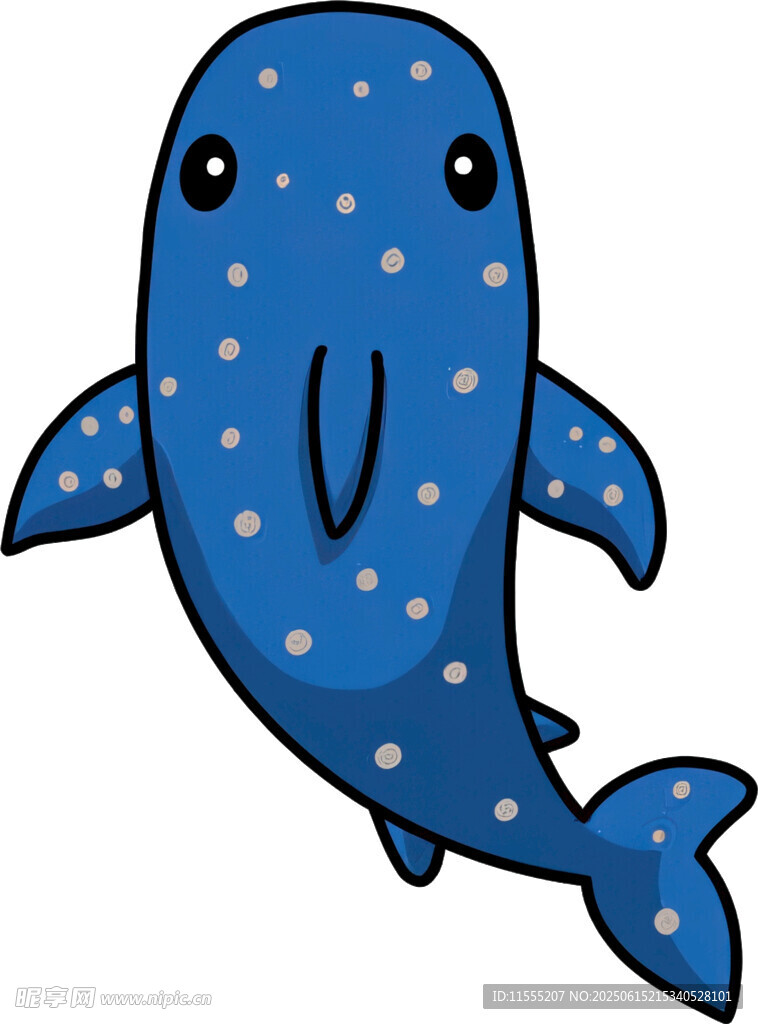 藍(lán)色斑點(diǎn)卡通鯨魚(yú)形象