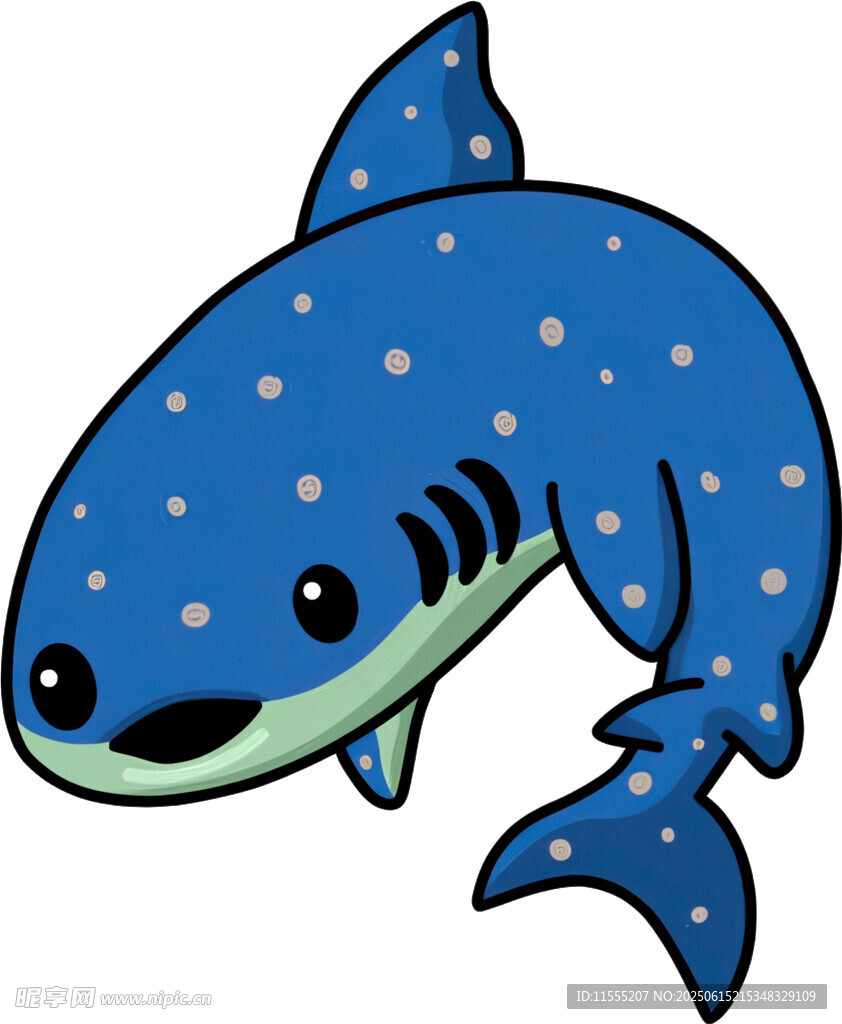 可愛藍(lán)點(diǎn)鯊魚卡通形象