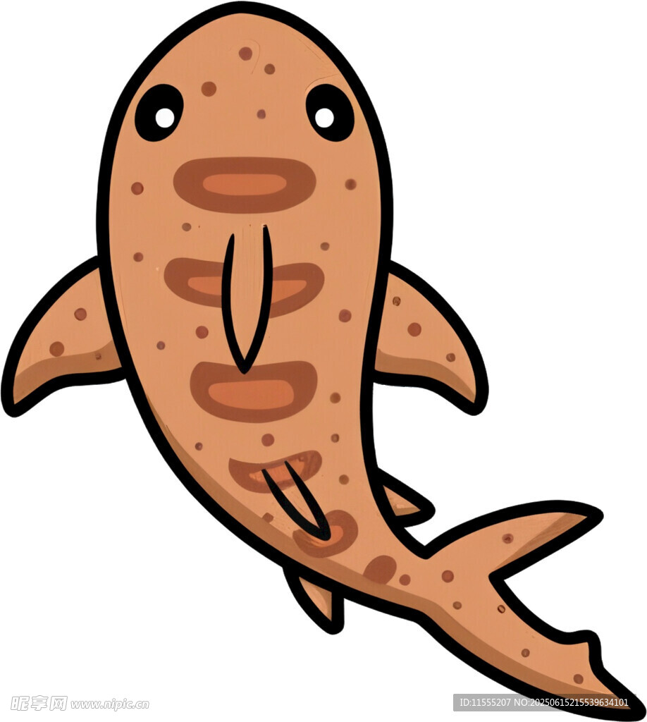 卡通形象的棕色小魚