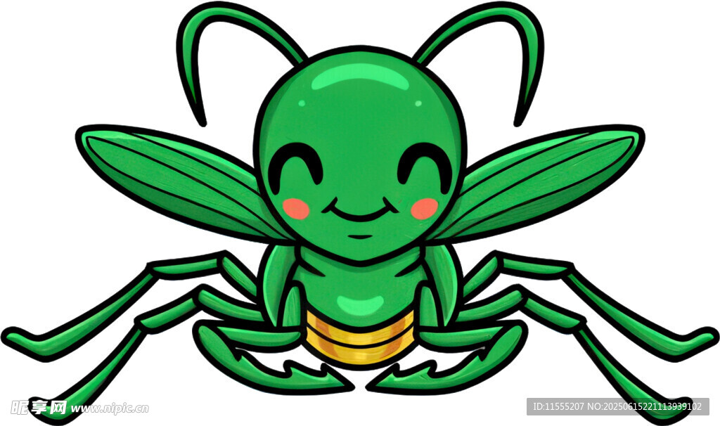 可愛綠色卡通小昆蟲