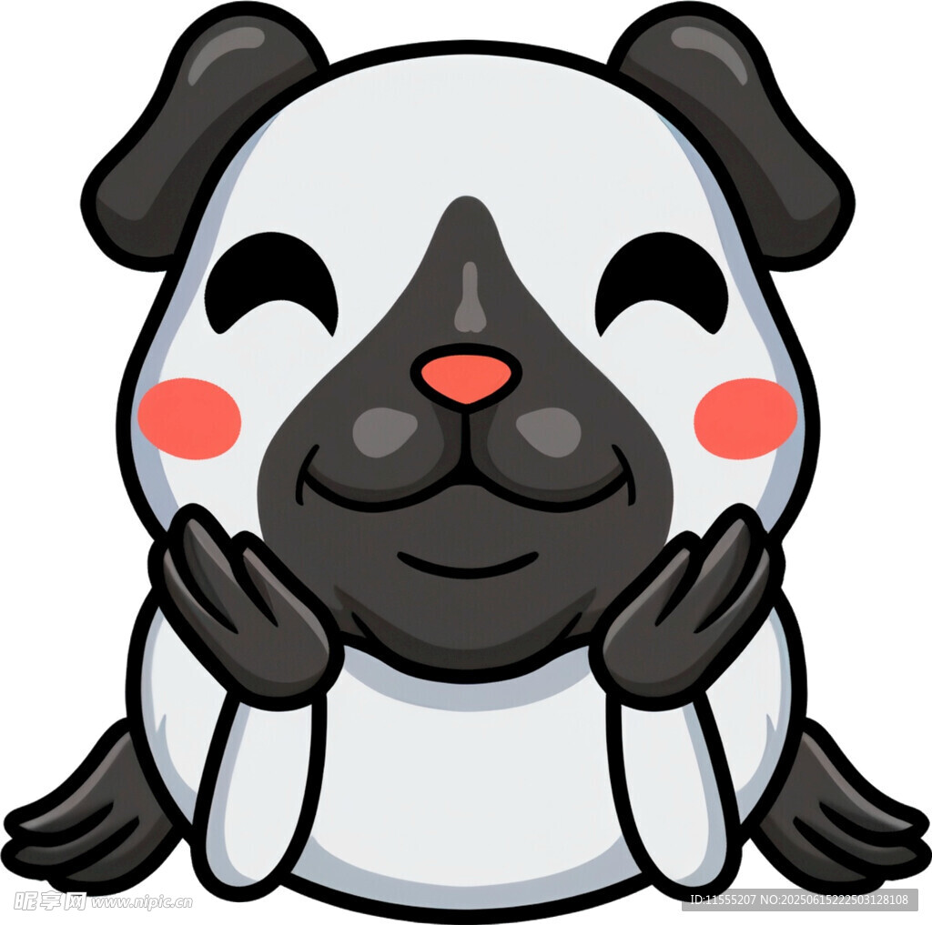 可愛小狗雙手托腮賣萌