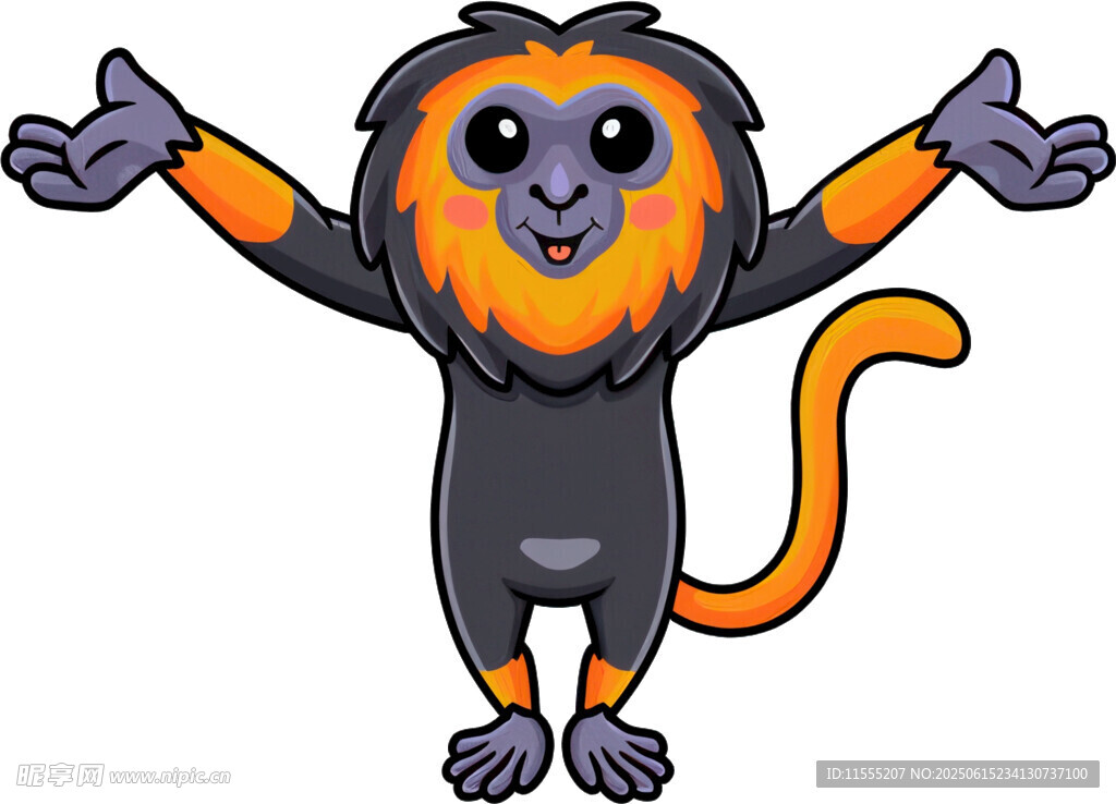 可愛(ài)卡通猴子張開(kāi)雙臂