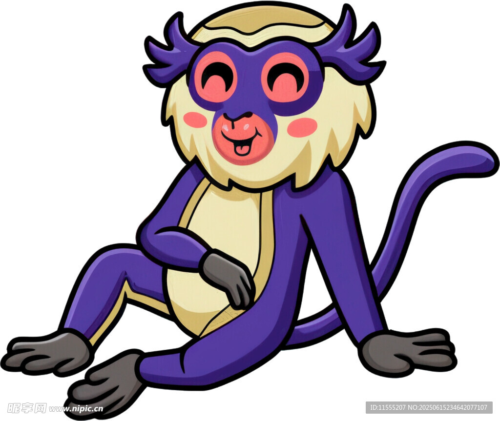 紫色猴子卡通形象