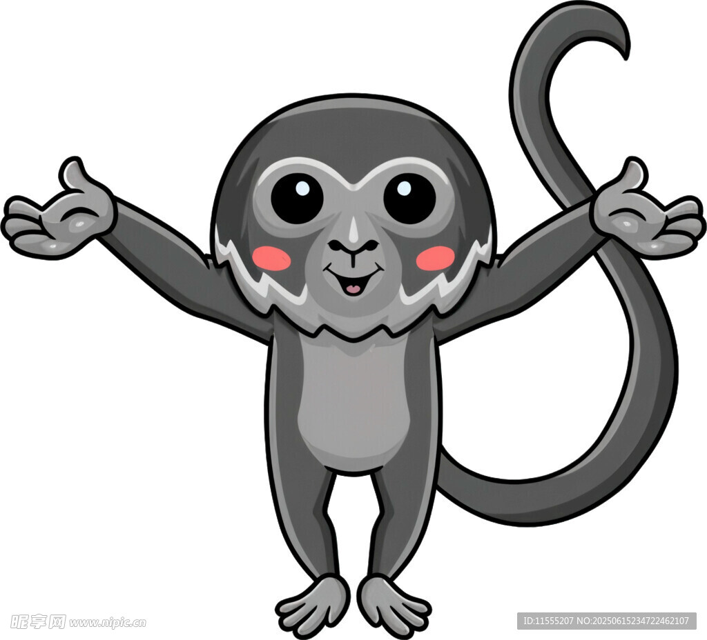可愛猴子張開雙臂