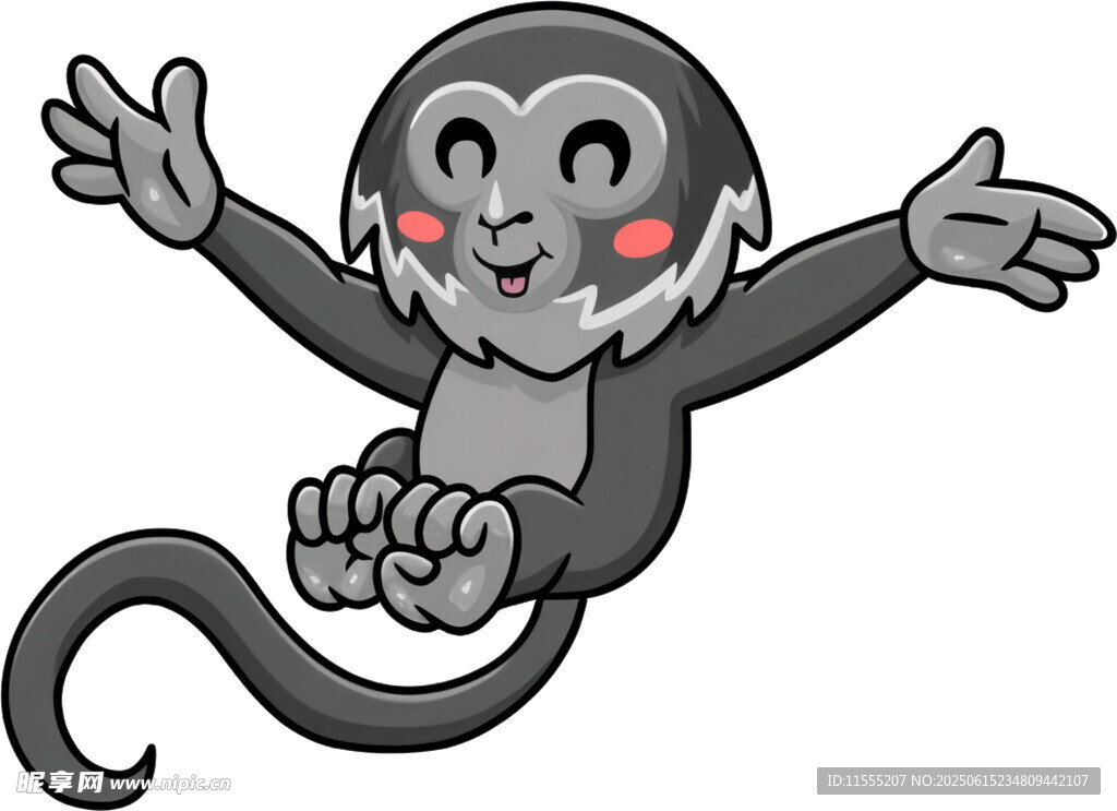 可愛小猴張開雙臂