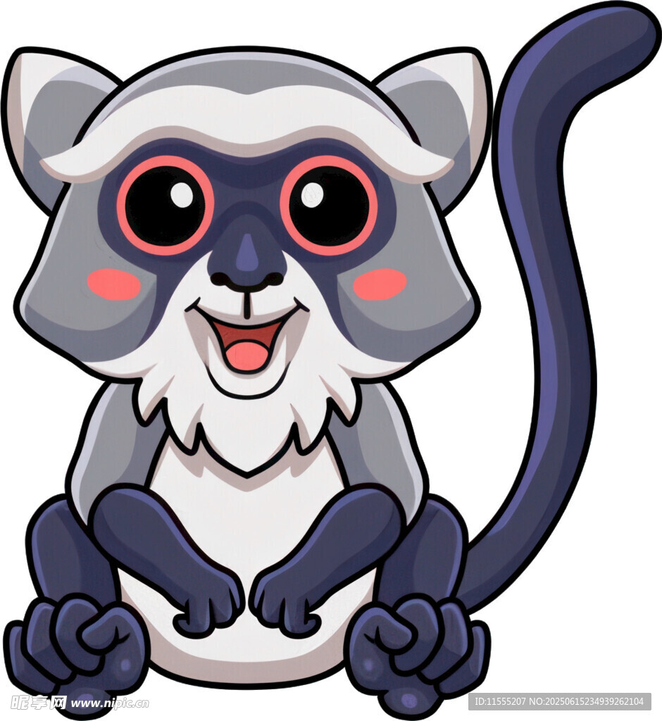 可愛(ài)卡通狐猴形象