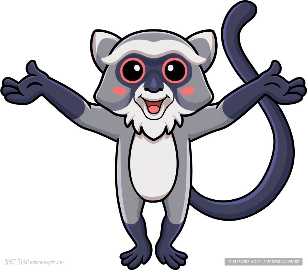 可愛長臂猿張開雙臂