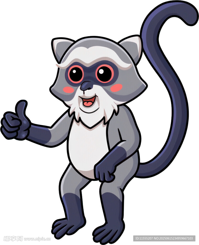 可愛狐猴豎大拇指