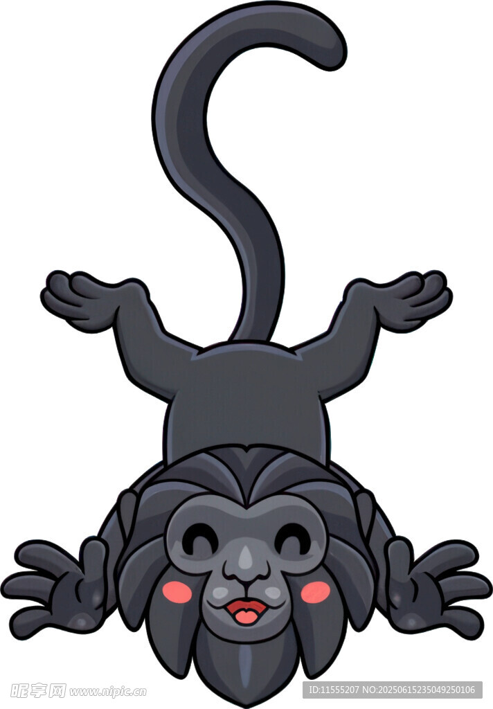 倒立的可愛小猴