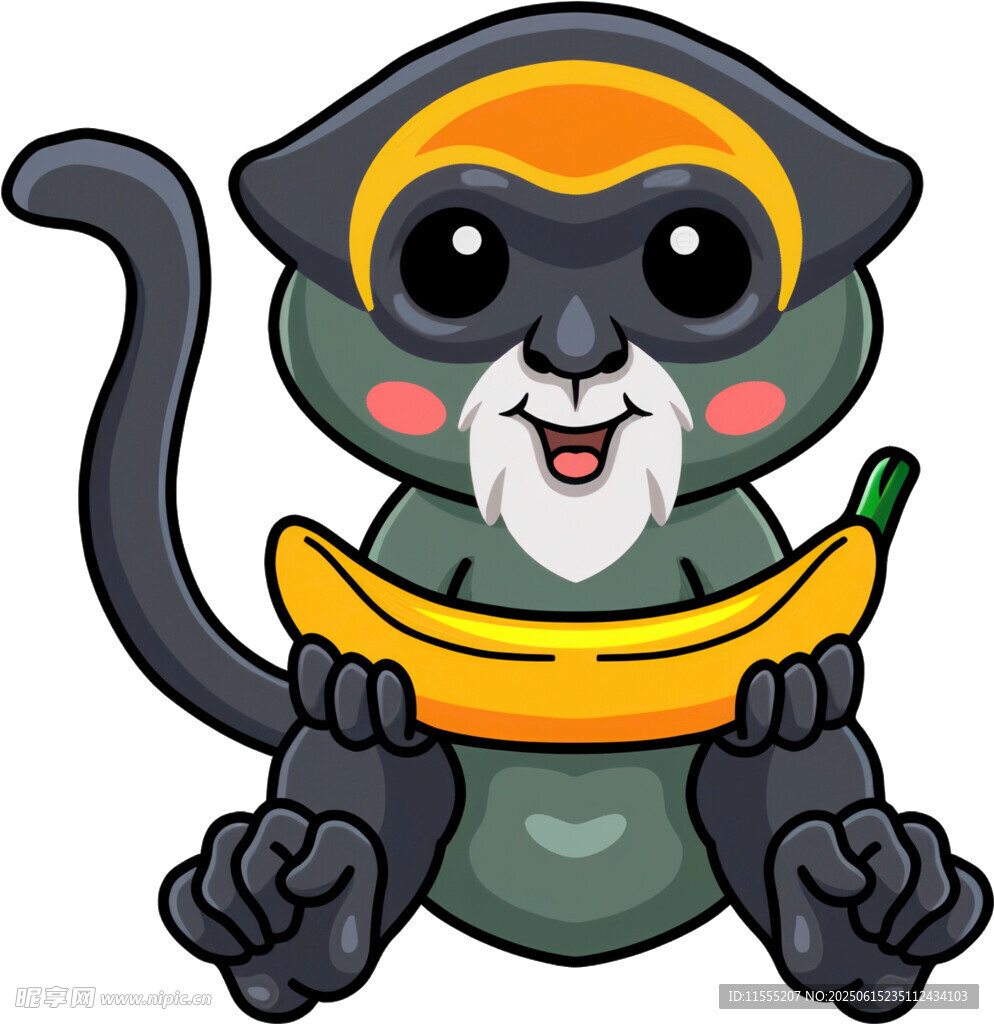 可愛小猴抱香蕉