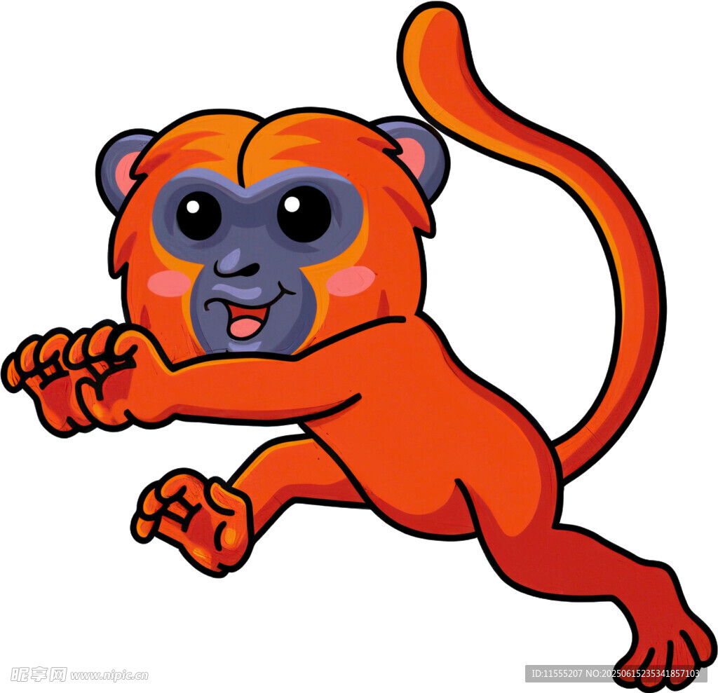 跳躍的橙色小猴
