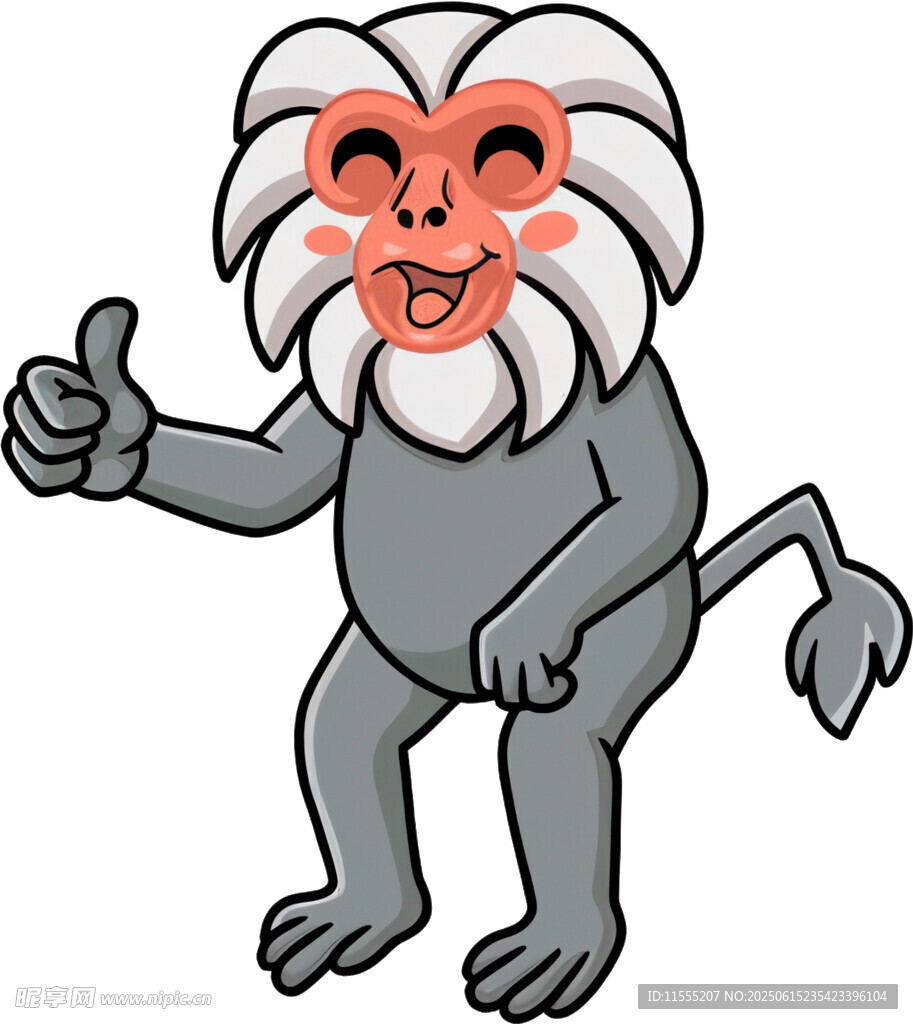 微笑猴子豎大拇指