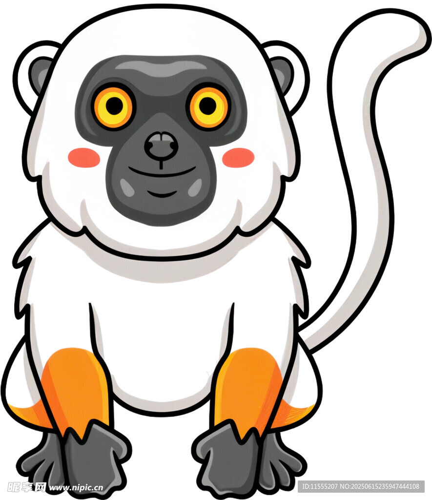 可愛(ài)白臉猴子卡通形象