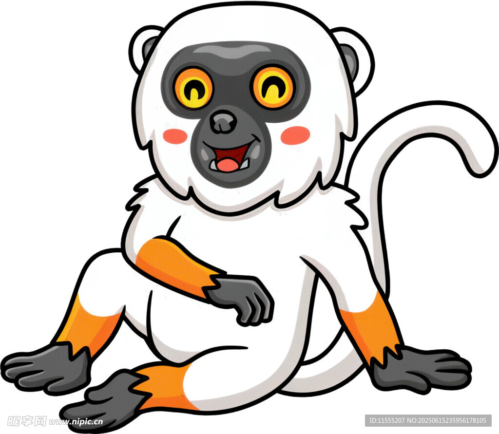 可愛(ài)白狐猴卡通形象