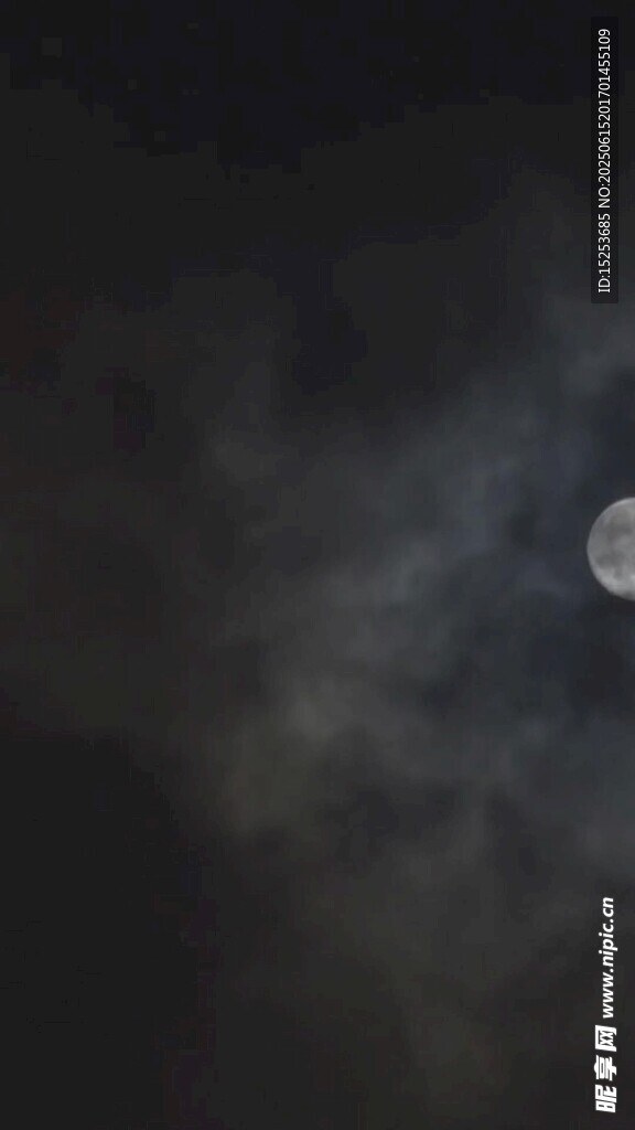 夜空中朦朧的月亮