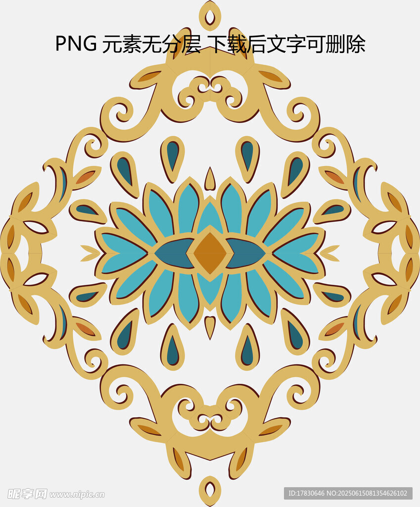 金色藍(lán)眼華麗復(fù)古裝飾圖案