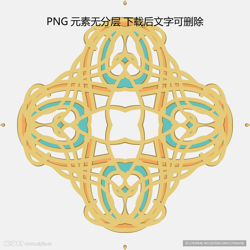 中式古典金色花紋裝飾圖案