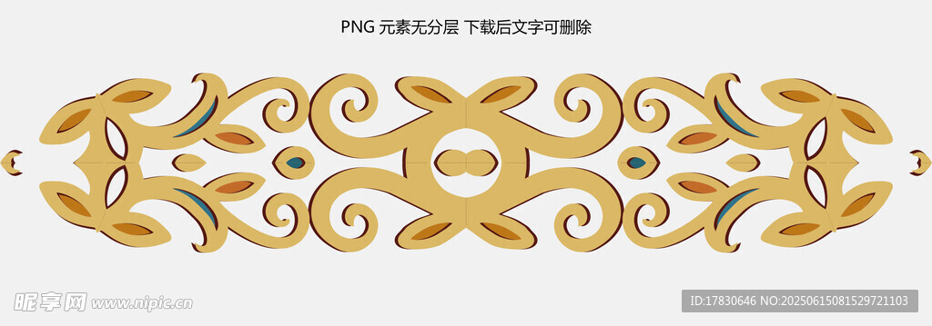 金色復古花紋裝飾圖案