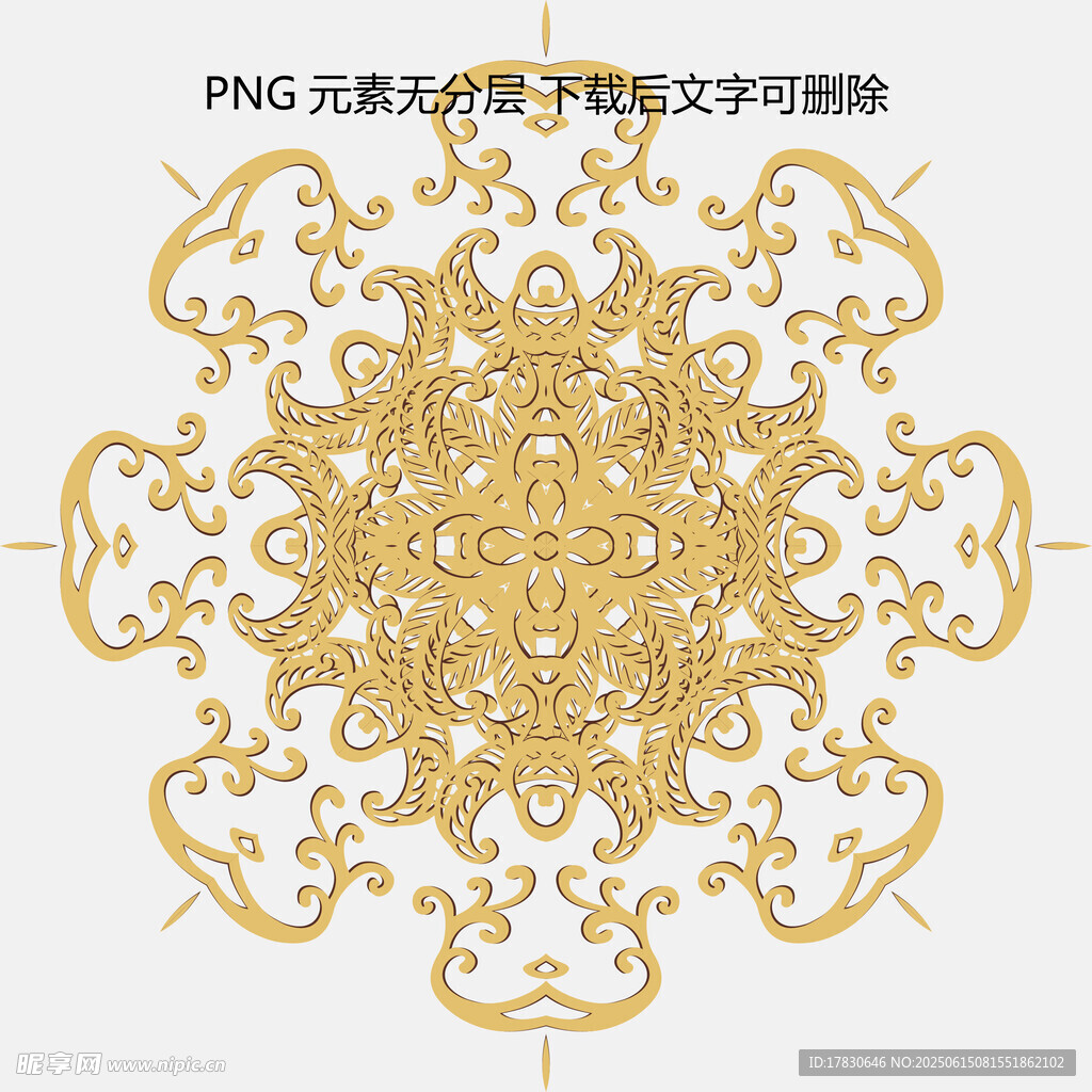 金色華麗復古花紋裝飾圖案