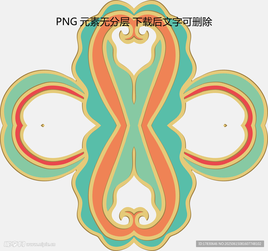 復(fù)古多彩對(duì)稱花紋圖案