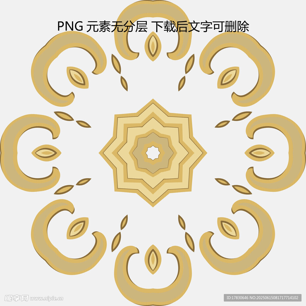 金色幾何花紋裝飾圖案