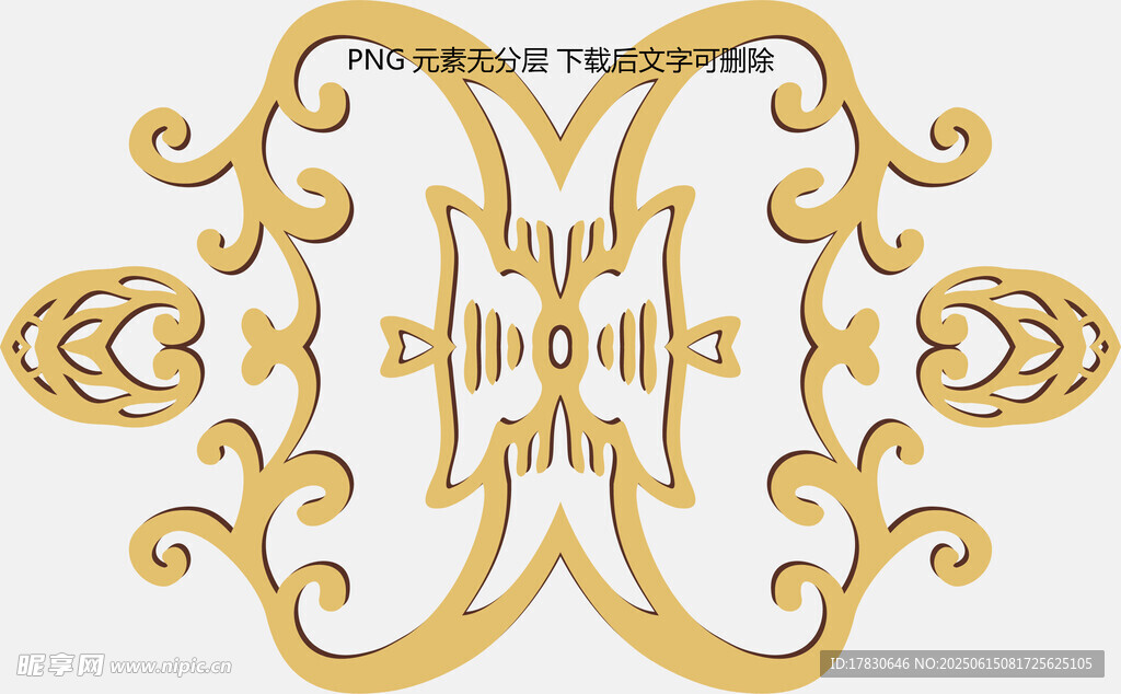 金色華麗歐式花紋裝飾圖案