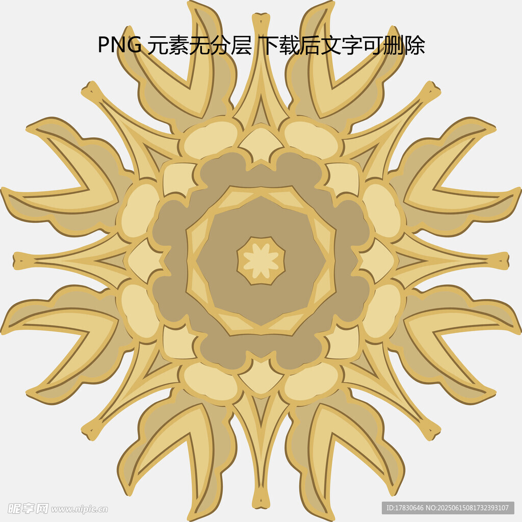 金色精美太陽花紋圖案