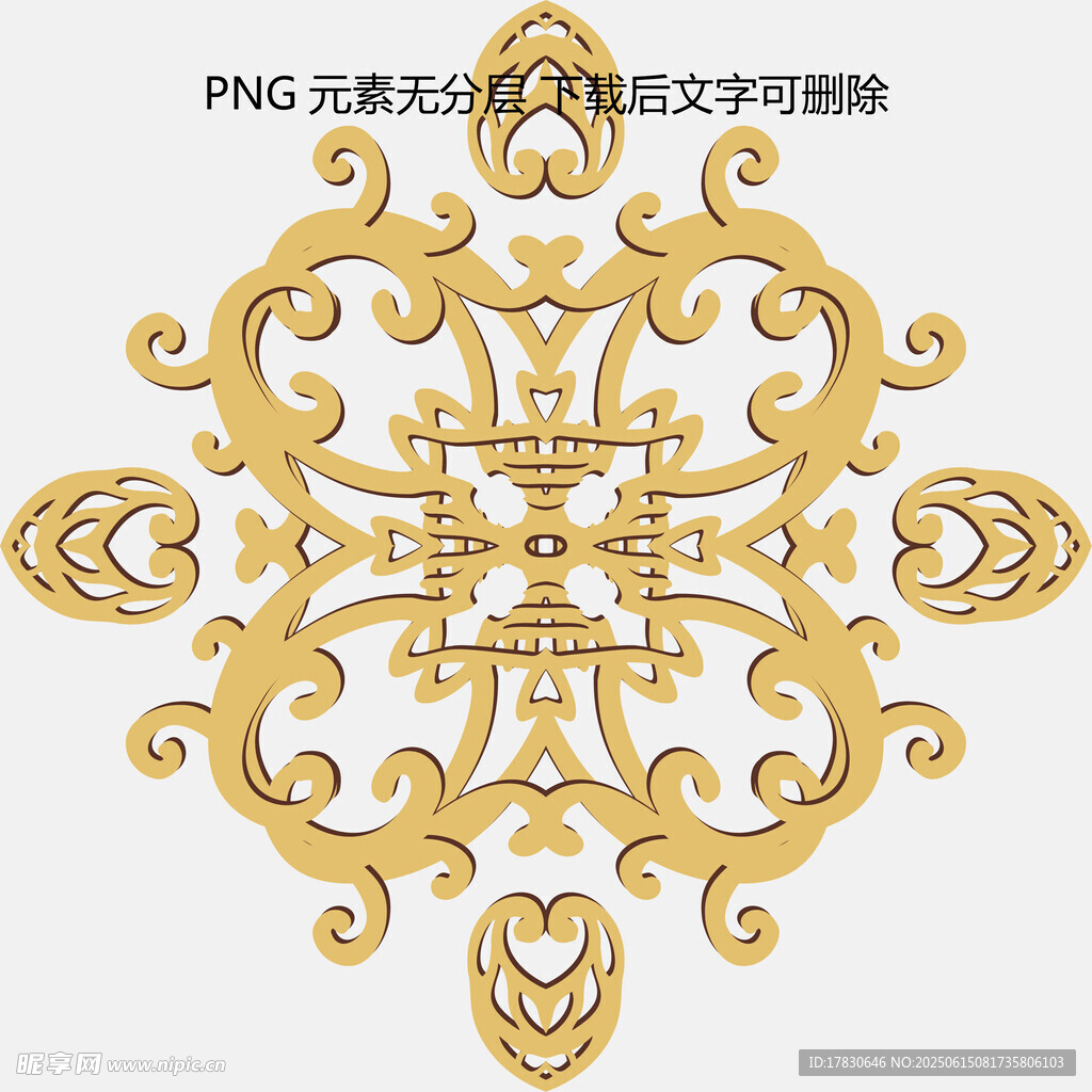 金色華麗中式花紋圖案