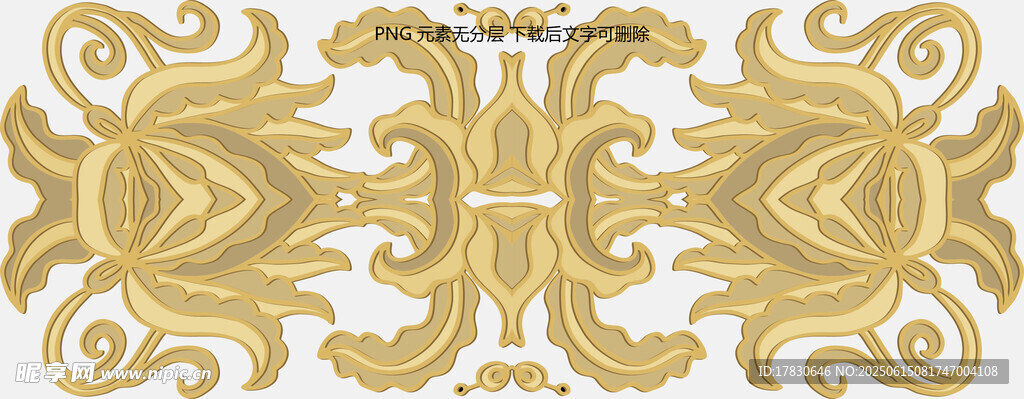 金色華麗對稱花紋圖案