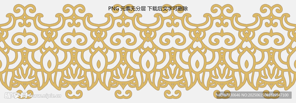 金色花紋圖案裝飾元素