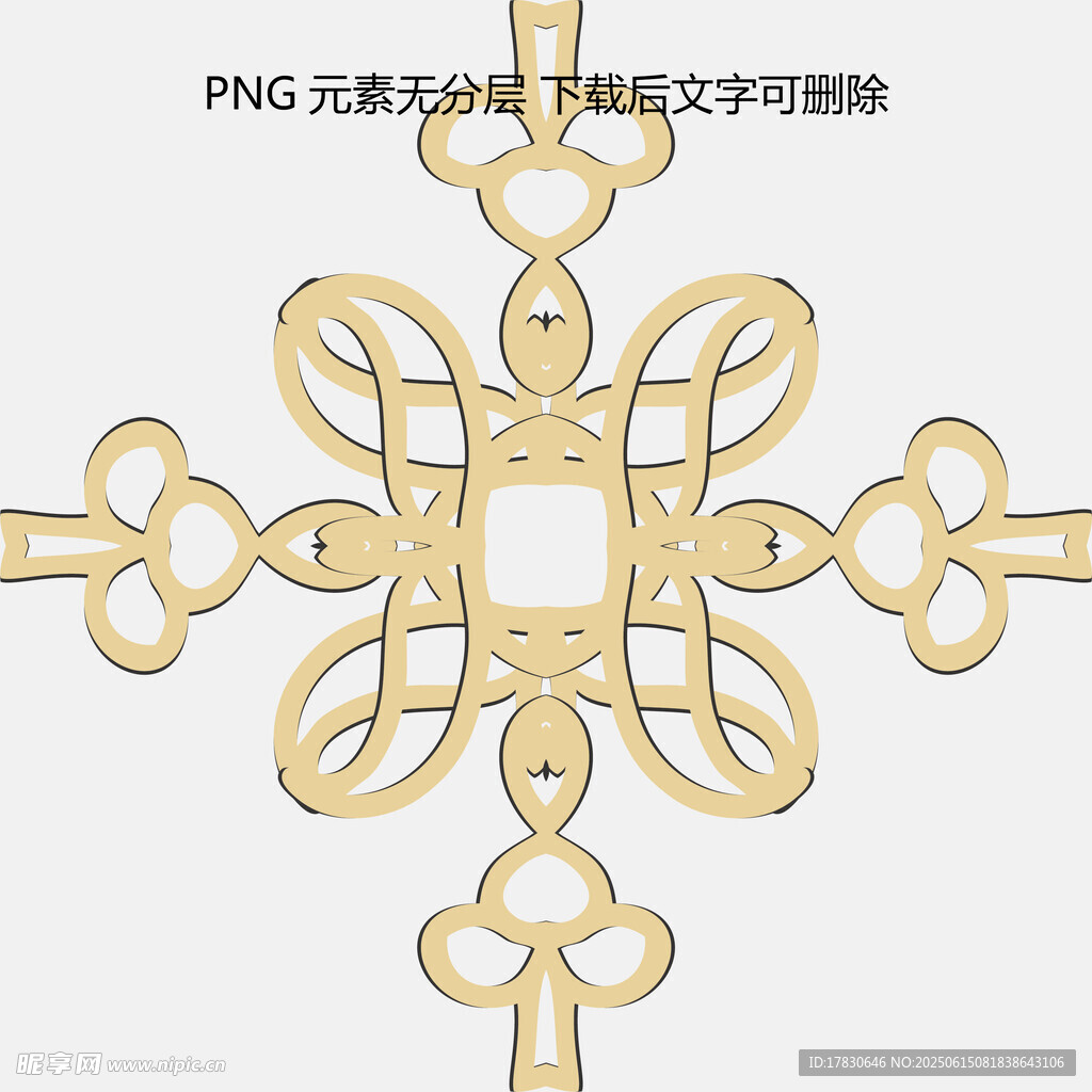 中式金色鏤空花紋裝飾圖案