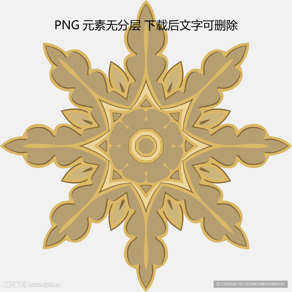 金色精美雪花狀裝飾圖案