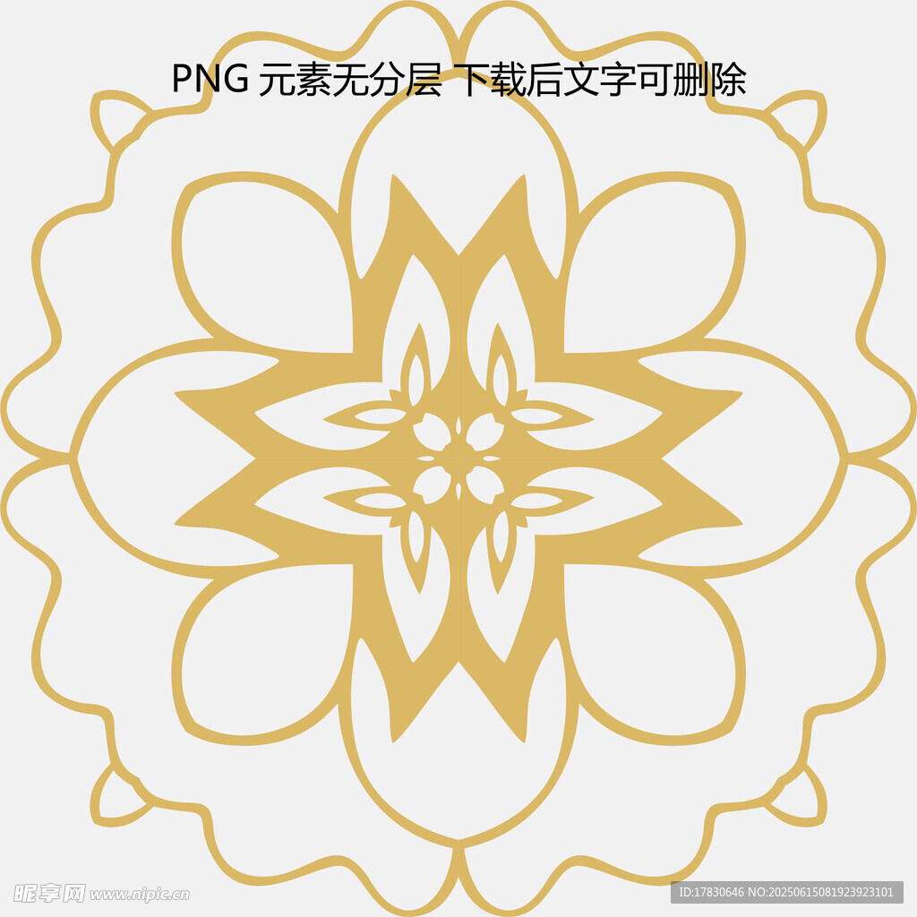 金色簡(jiǎn)約花卉裝飾圖案