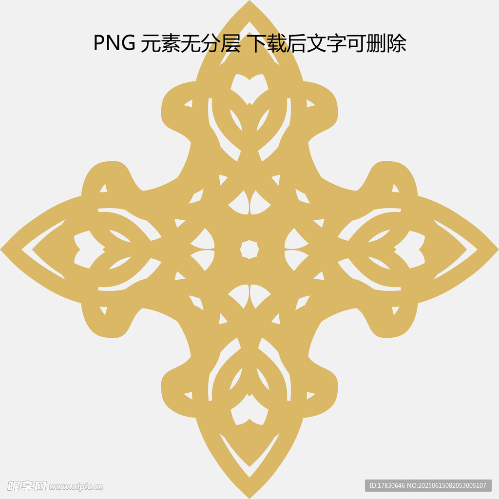 金色鏤空花紋裝飾圖案