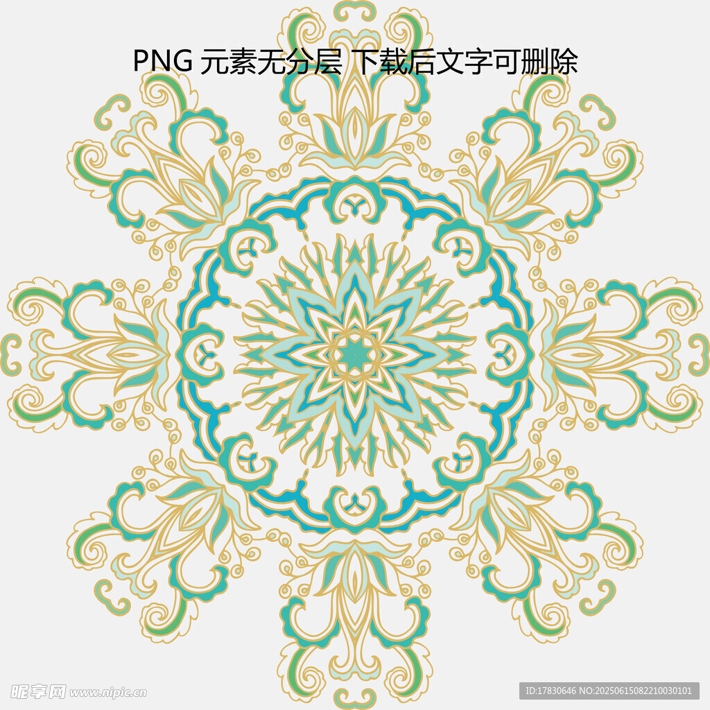 精美復古風圓形花紋圖案