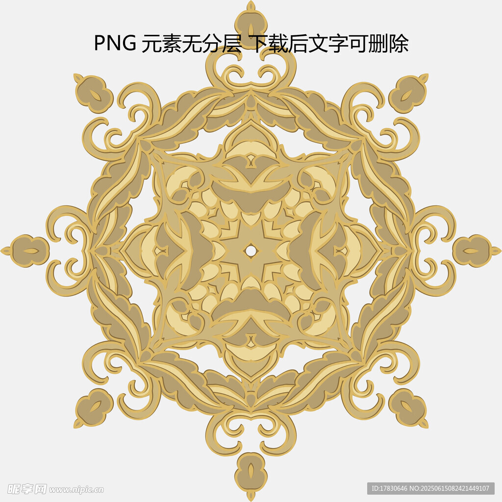 金色中式古典花紋圖案