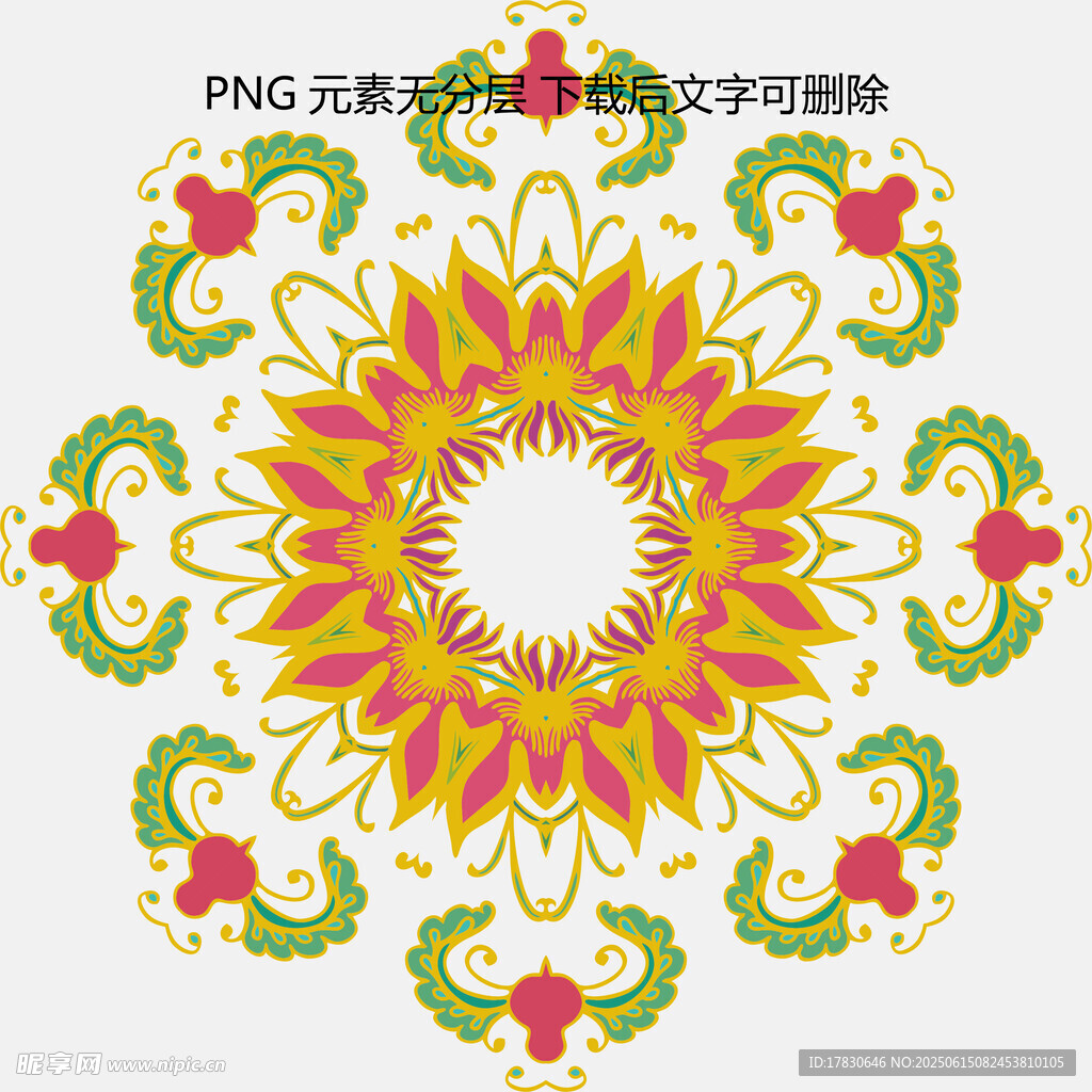 精美傳統花卉圖案裝飾紋樣