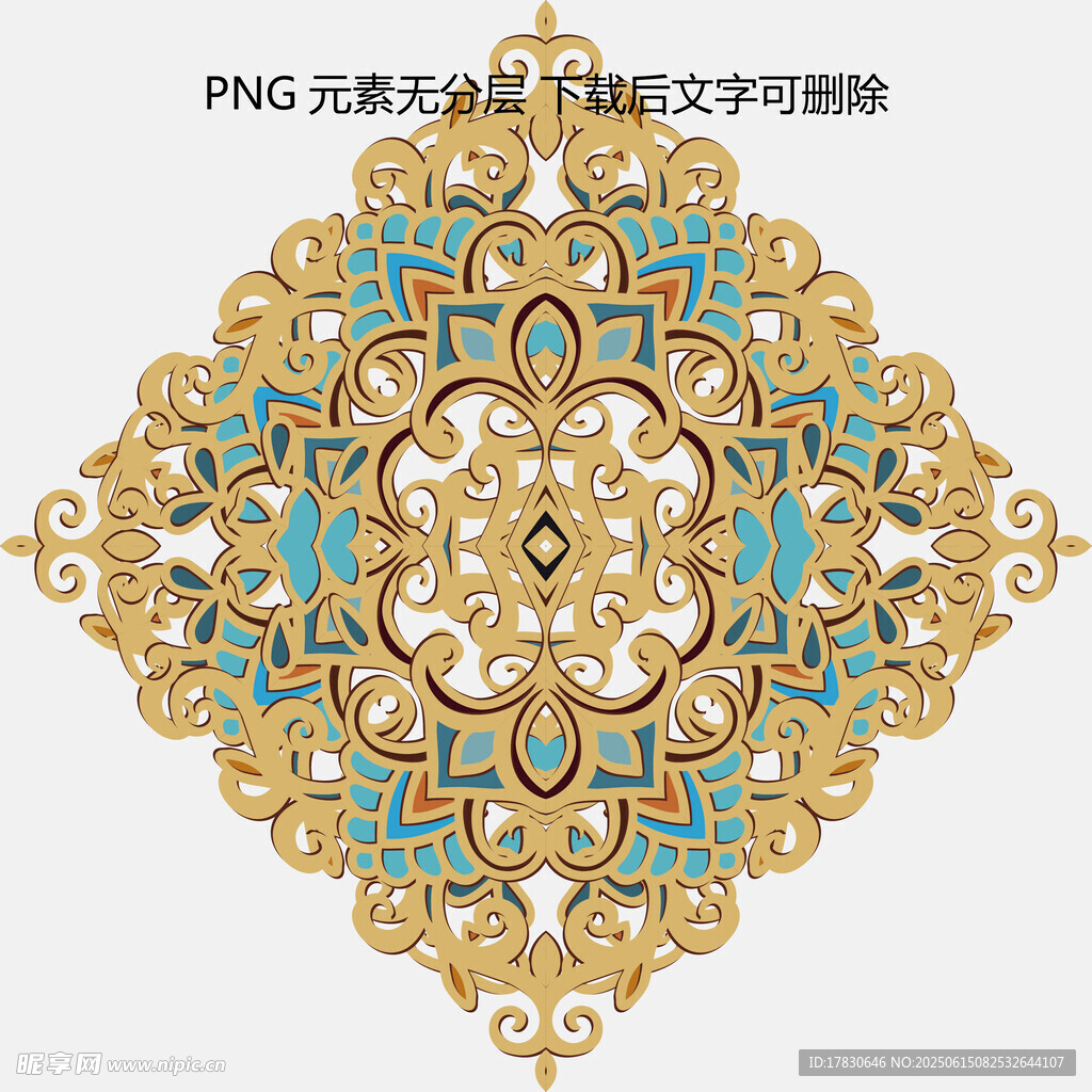 金色精美傳統花紋圖案