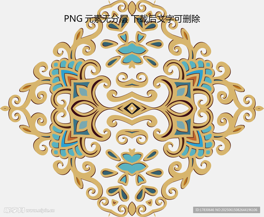 中式古典對稱花紋圖案