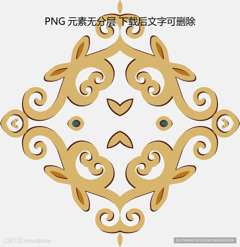金色對稱花紋裝飾圖案