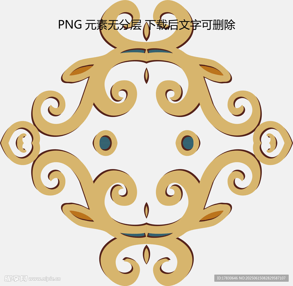 金色華麗對稱花紋圖案