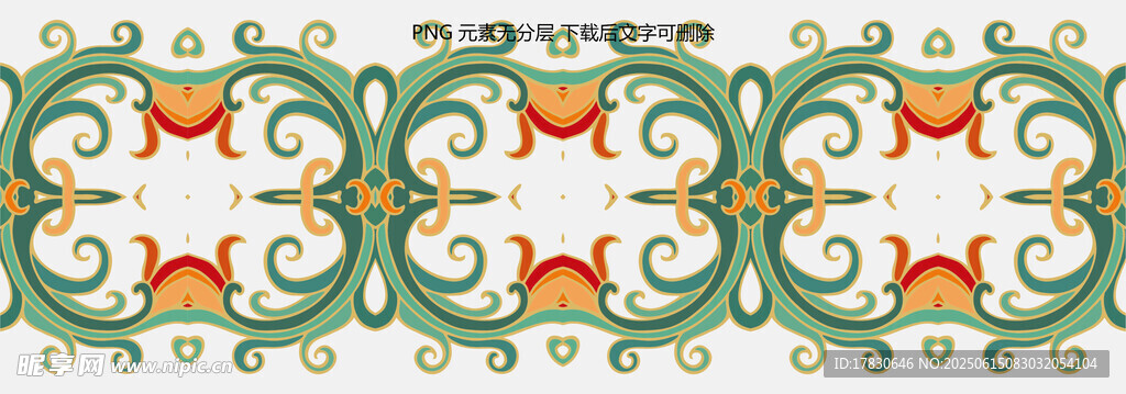 復古綠色花紋裝飾圖案