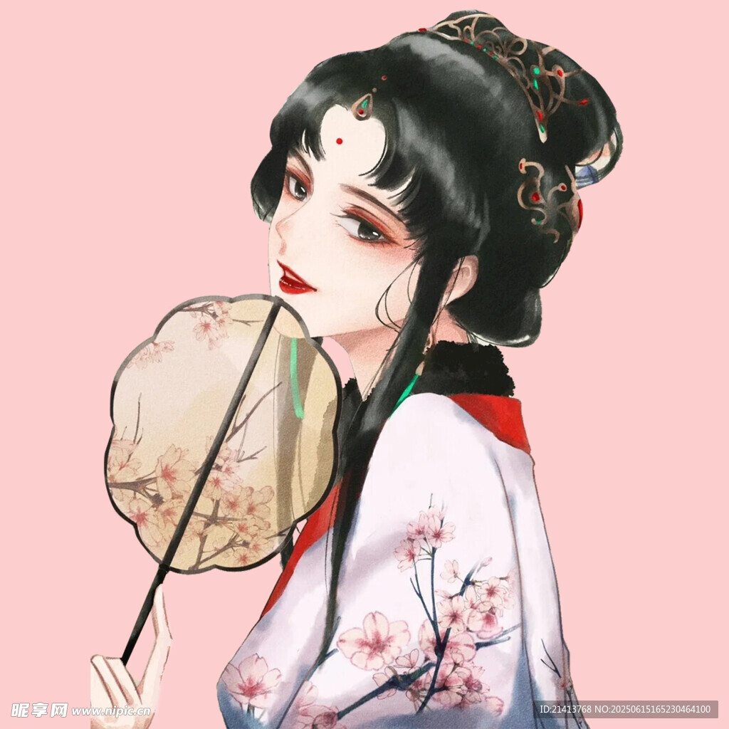 古風(fēng)持扇女子優(yōu)雅形象