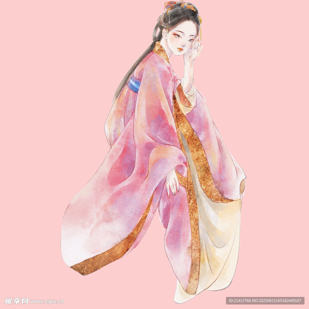 古風(fēng)飄逸漢服女子畫(huà)像