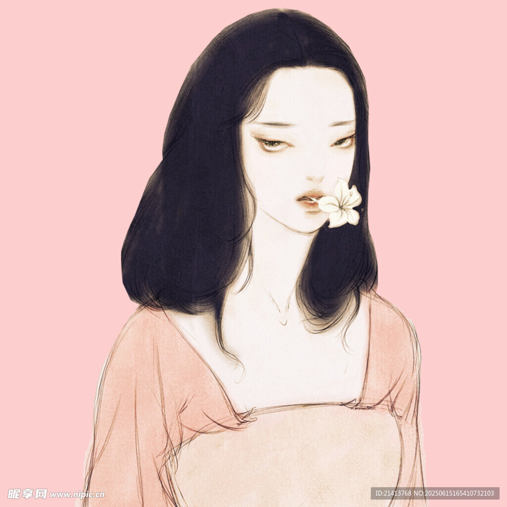 持花少女的溫柔瞬間
