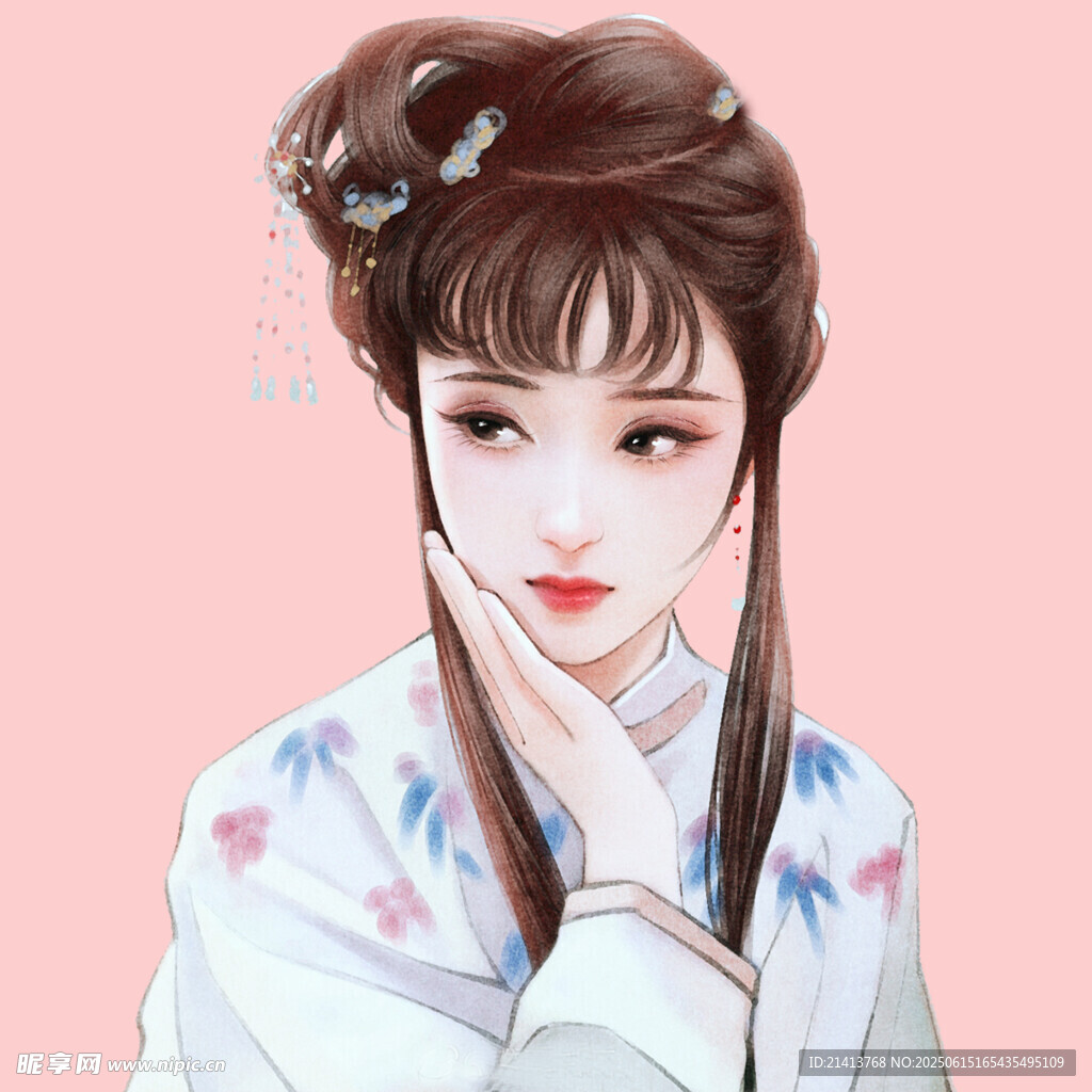 古風漢服少女優雅側顏