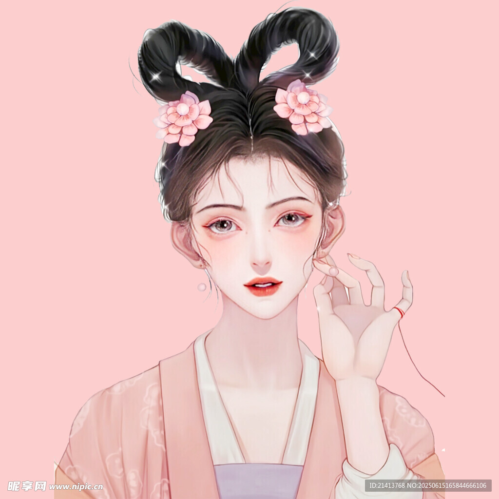 古風雙髻佳人