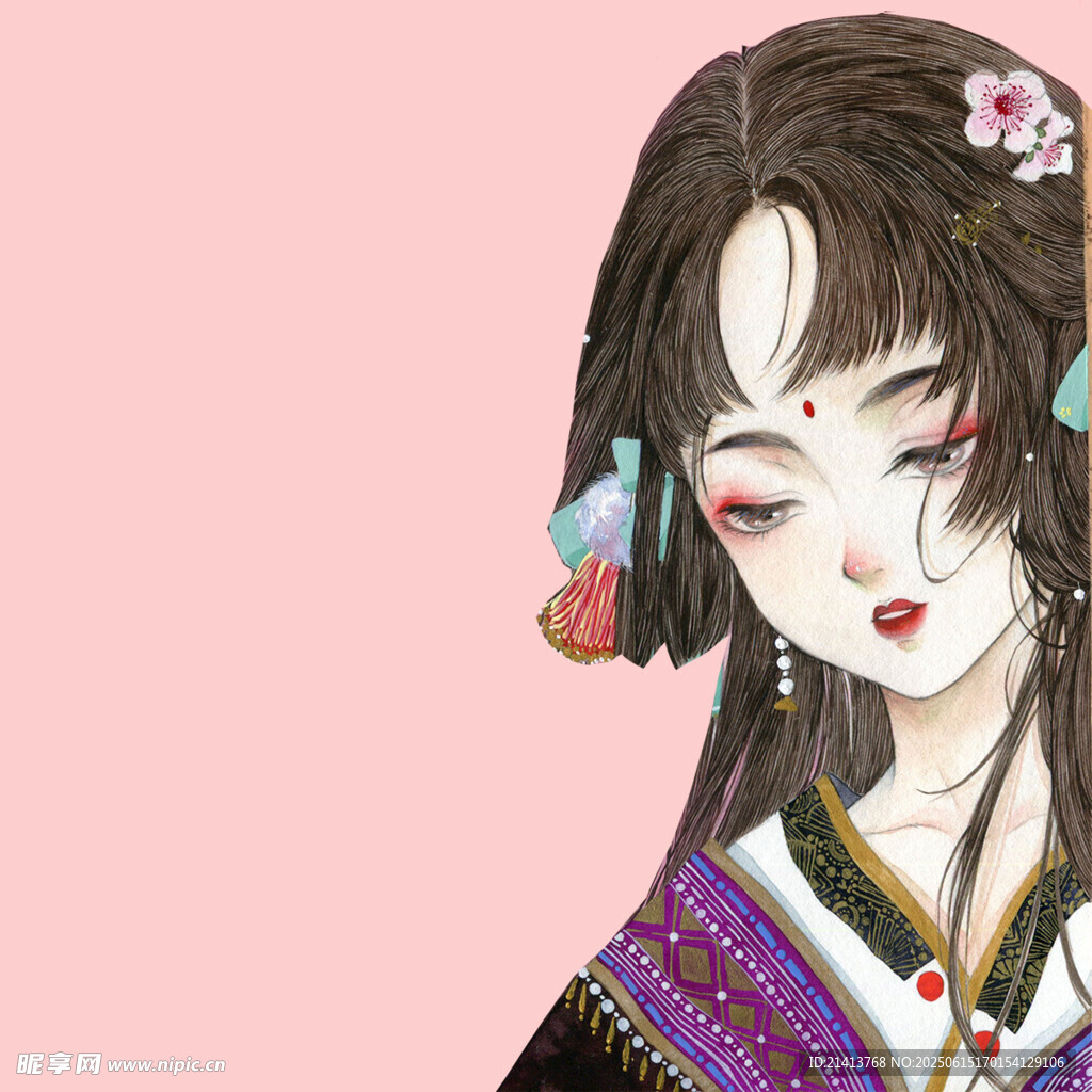 古風少女  靈動發飾添韻味