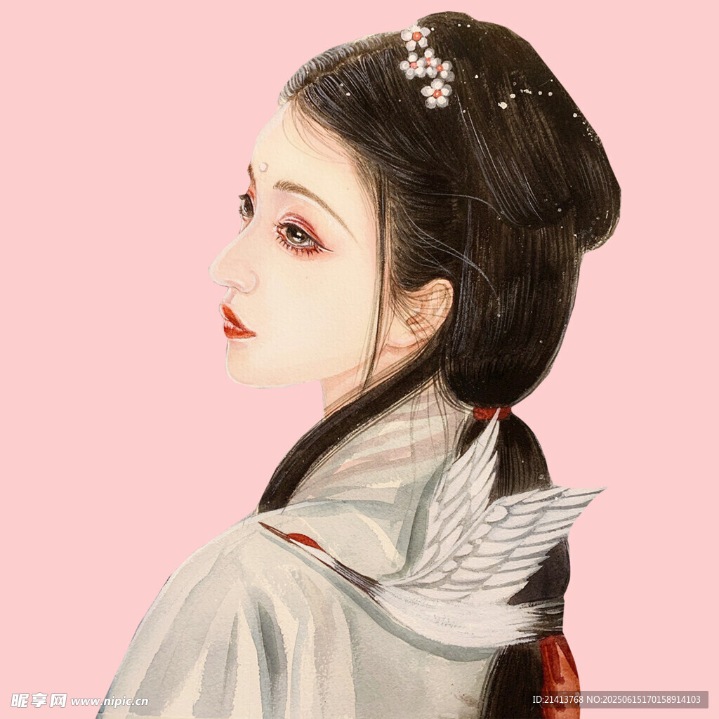 古風少女  靈動發飾與羽翼