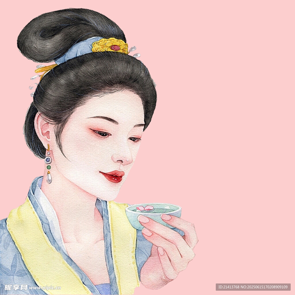 古風女子優雅品茶